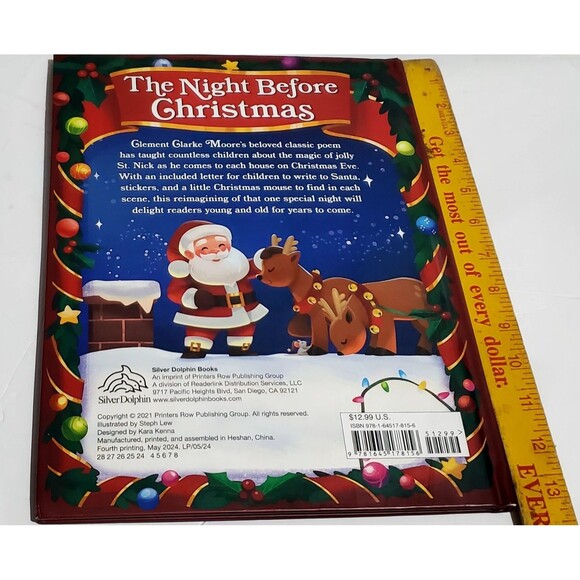 The Night Before Christmas Hardcover Book w/ Santa Letter & Bonus Stickers Gift - Picture 13 of 15